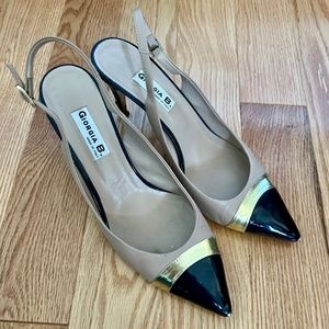 Beautiful Cap-Toe Slingback Pumps
